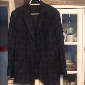 Tombolini Dark Plaid Blazer Made in Italy, XL